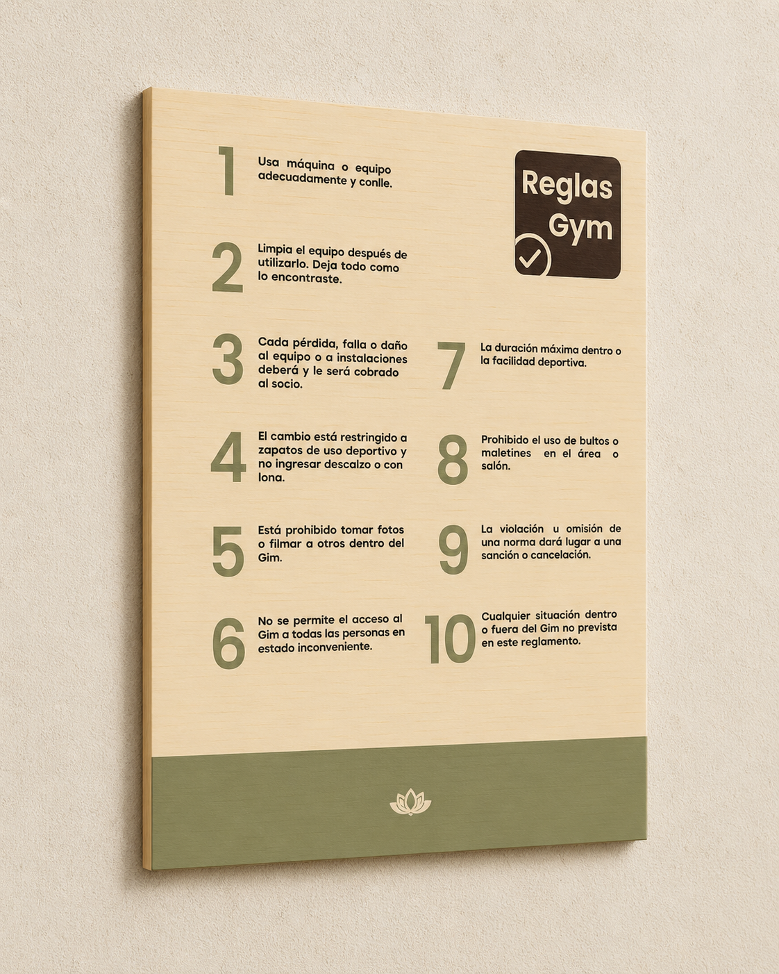 Reglas de Gimnasio